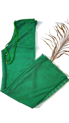 Calça Tela Verde Bandeira Ponteira Prata - comprar online