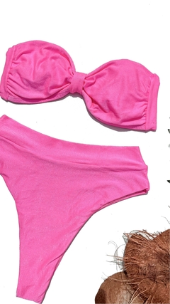 Biquini Gabi Rosa Candy Microcanelado Hot Pants na internet