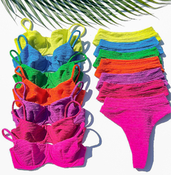 Biquini Melissa Rosa Pink Duna Stripe Hot Pants - comprar online