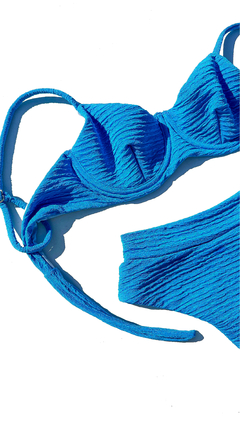 Biquini Melissa Azul Enseada Duna Stripe Hot Pants - Aluvie