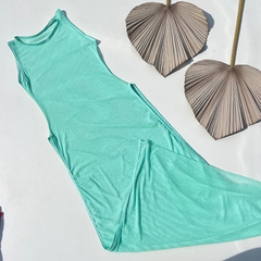 Vestido Tela Verde Água Brick - comprar online