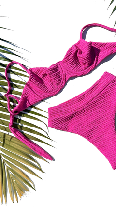 Biquini Melissa Rosa Pink Duna Stripe Hot Pants na internet