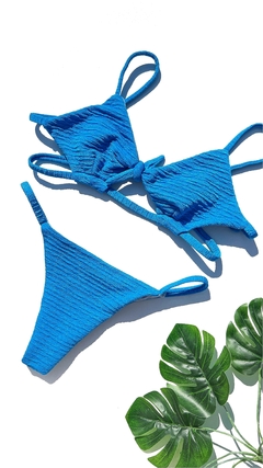 Biquíni Stella Azul Enseada Duna Stripe Tira - comprar online