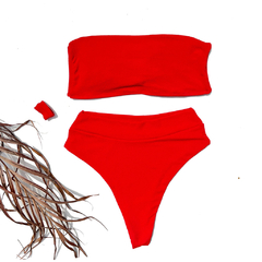 Biquini Gabi Vermelho Crispy Hot Pants - Aluvie