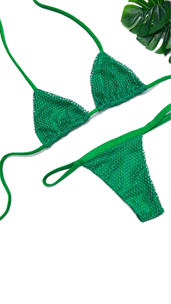 Biquíni Cortininha Tela Verde Bandeira Tira Viés na internet
