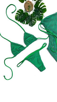Biquíni Cortininha Tela Verde Bandeira Tira Viés - loja online