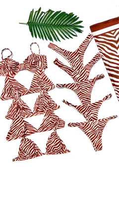 Biquini Basic Zebra Marrom Tira - loja online