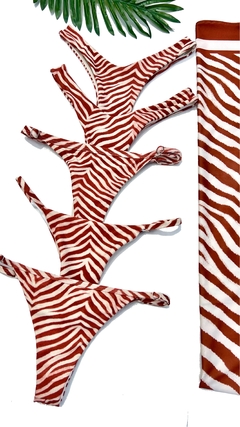 Biquini Basic Zebra Marrom Tira - Aluvie