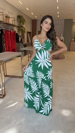 Vestido Fabíola Duna Verde Folha - comprar online