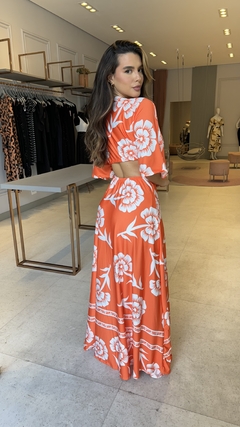 Vestido Romana Laranja Estampado - comprar online