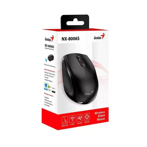 MOUSE GENIUS NX-8000SBT BLACK WIRELESS + BLUETOOTH AR