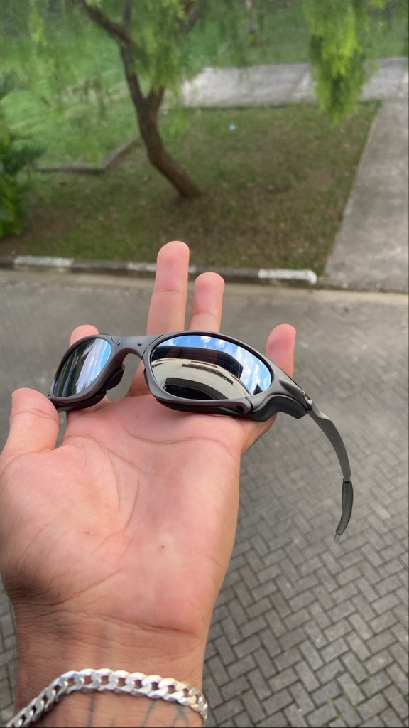 Óculos Oakley Juliet Xmetal 24k Icethug com sider blinder lentes