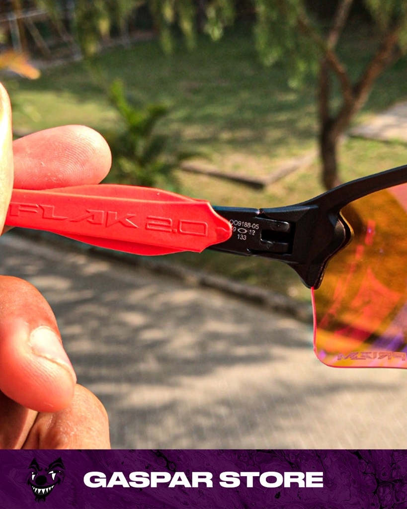 FLAK 2.0 PRETA COM VERMELHO LENTES PRIZM Gaspar Store