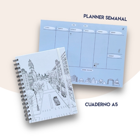 Combo PORTEÑO (Planner Semanal + Cuaderno Anillado)