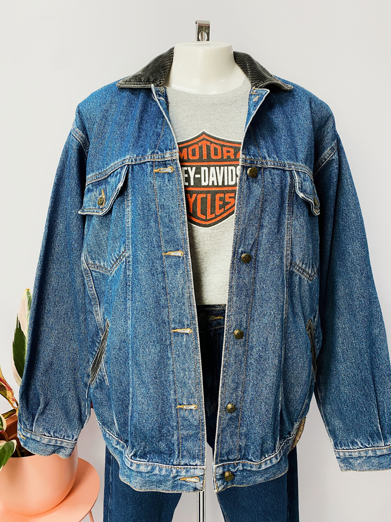 Jaqueta jeans sales vintage brecho