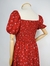 VESTIDO VERMELHO FLORES - G - loja online