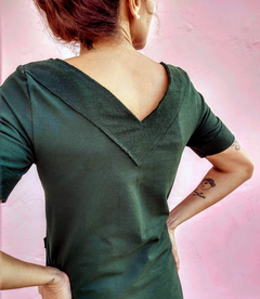 Vestido Teresa moletom verde - comprar online