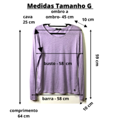 Blusa manca longa decote careca "podrinha"