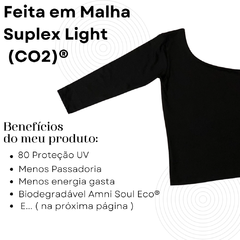 Blusa um ombro só com manga 7/8 - SUPLEX LIGHT CO2 CONTROL - RP Collection