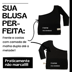 Blusa um ombro só com manga 7/8 - SUPLEX LIGHT CO2 CONTROL - RP Collection