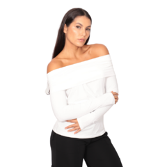 Blusa ombro a ombro decote dobrado em malha Fluity II CO2 Control