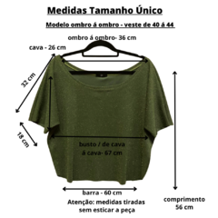 Blusa Ombro á ombro verde militar com lurex dourado - loja online