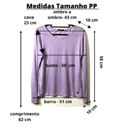 Blusa manca longa decote careca "podrinha" - RP Collection