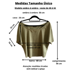 Blusa Ombro á ombro em malha listrada mescla verde militar - comprar online