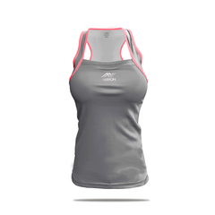 Musculosa accent gris y salmón
