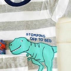 Pijama dos piezas Dinosaurios rayas - comprar online