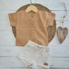 Camisa Manu gasa baby cotton camel