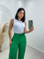 Calça Pantalona Camila em Linho - Verde Bandeira - comprar online