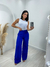 Calça Pantalona Camila em Linho - Azul Royal - loja online