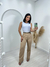 Calça Aline Pantalona em Linho - Marrom Claro - comprar online