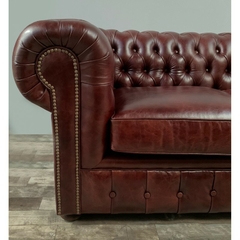 Sofa Chesterfield Cuero Marron - comprar online