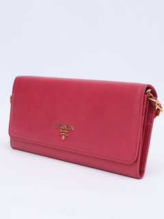 Bolsa Clutch Prada Saffiano Wallet on Chain - loja online