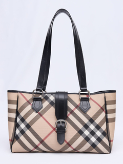 Burberry Nova Check Coated Canvas Tote