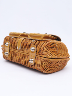 Bolsa Dior Vintage Wicker Patent Baulleto na internet