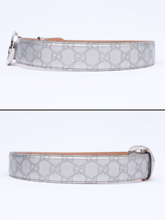 Cinto Gucci Interlocking GG Buckle Silver Tam 80 - loja online