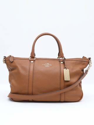 Bolsa Coach Medium Brown Leather