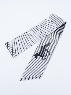 Lenço Hermès Black & White Horse - loja online