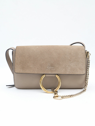 Bolsa Chloé Small Faye Crossbody Gray