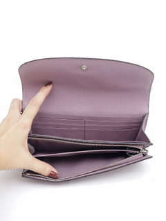 Carteira Coach Couro Lilas