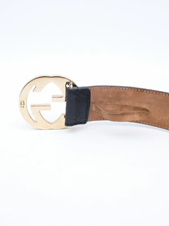 Imagem do Cinto Gucci Interlocking Buckle Preto - TAM 85