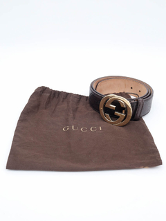 Cinto Gucci Interlocking Buckle - TAM 95 - Paris Brechó