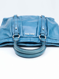 Bolsa Miu Miu Vitello Shine Oceano