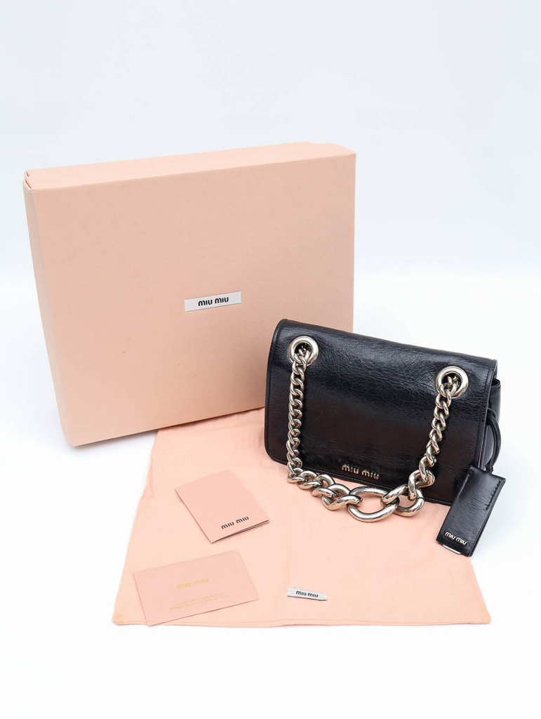 Bolsa Miu Miu Shine Club Nero Paris Brecho