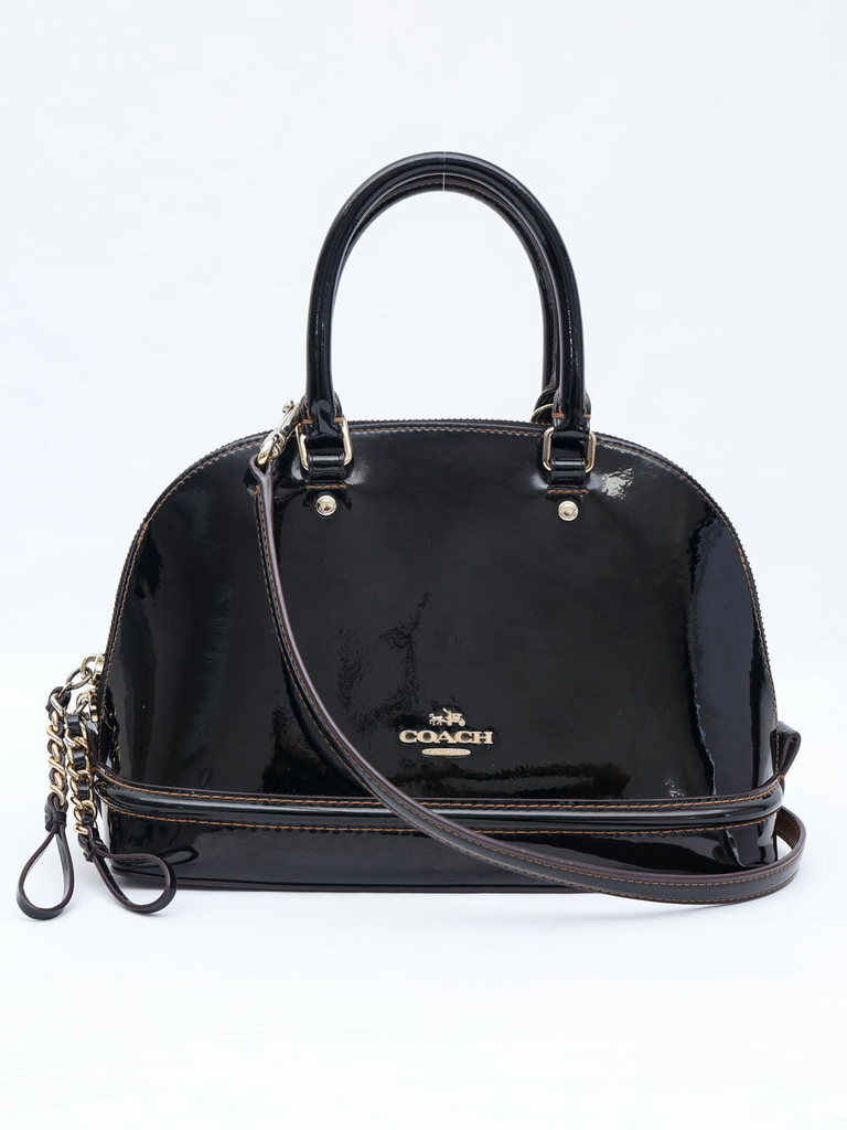 Bolsa Coach Mini Sierra Verniz Preta Paris Brecho