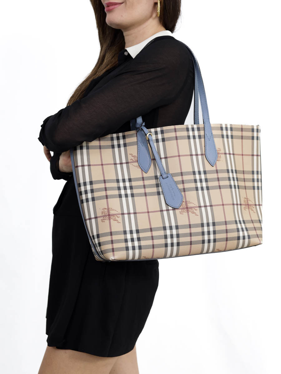 Bolsa Burberry Reversible Tote Haymarket Check
