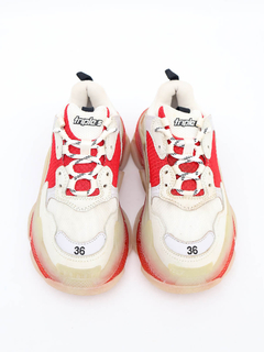 Balenciaga Triple S Clear Sole White Red - 35 BRA - comprar online